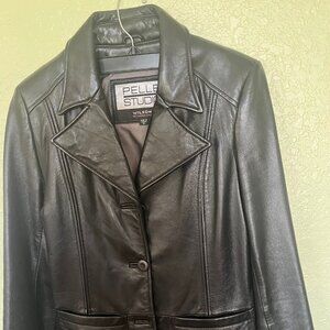 Black Leather Pants and Jacket set.